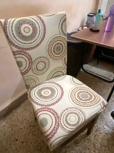 Wooden Dining Chair with Patterned Seat