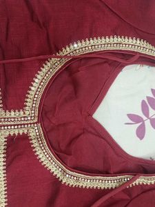 Maroon Embroidered Blouse