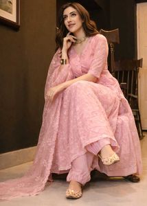Traditional Pink Party Wear Suit With Inner Lining
