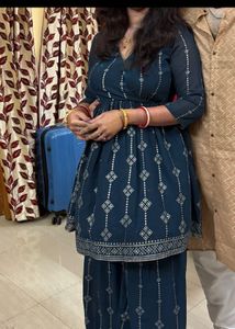 Teal Ethnic Kurta Set