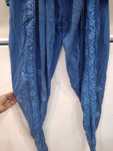 UNIQUE Chikankari Blue Short Anarkali Co-ord Set