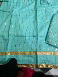 Beautiful Teal Kurta Set with Sequins