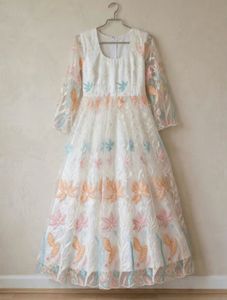 Elegant White Anarkali Gown with Beautiful Dupatta