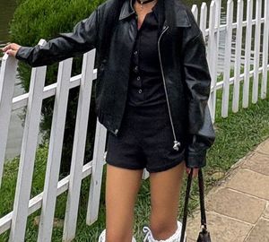 Black Button-Down Playsuit