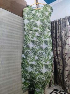 Tropical Leaf Print Dress
