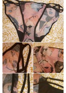 Royal blue lace and satin new panty