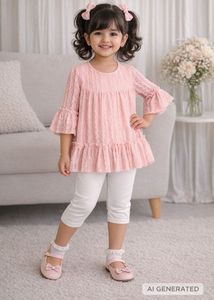 Adorable Pink Lace Tunic Top