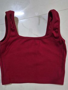 Ribbed Square Neck Crop Top