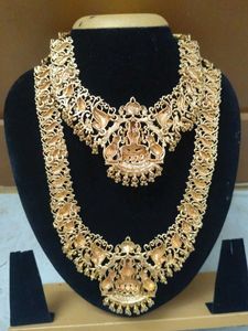 Exquisite Gold Plated Lakshmi Haram Set
