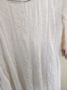 Elegant White Chikankari Kurta Set with Dupatta