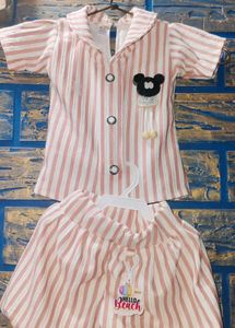 Cute Striped Top & Skirt Set
