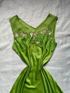 Silky Green Slip Dress