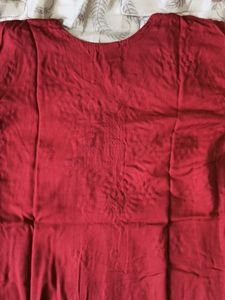 Maroon Embroidered Kurta