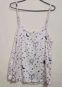 White Cute Space Printed Set For 34 Bust