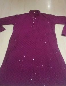 Embellished Purple Kurta