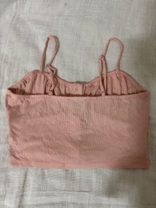 Cute Pink Button-Down Crop Top