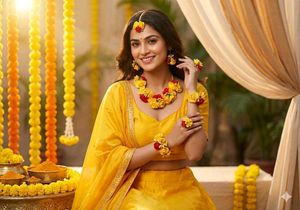 Haldi Floral Jewellery Set