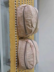 Embroidered Cosmetic Pouch Set