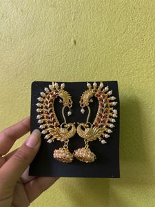 Peacock Design Ear Cuffs