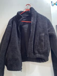 Cozy Black Teddy Jacket