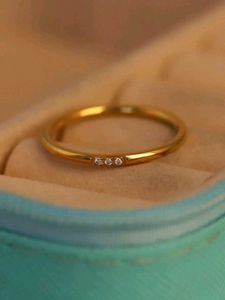 Stackable Gold Rings with Diamonds