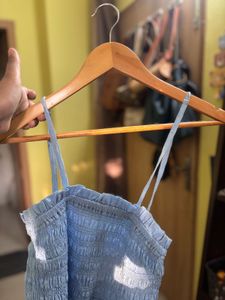 Light Blue Smocked Spaghetti Strap Top