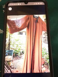 Elegant Orange Abaya Style Gown