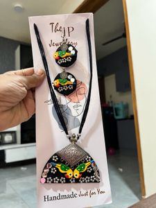 Handmade Durga Pendant Necklace Set