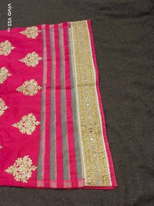 Unused Magenta Silk Kurti with Gold Zari
