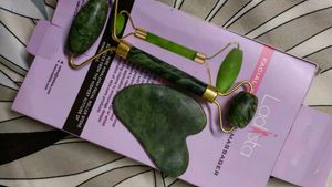 Jade Facial Roller &amp; Gua Sha Set
