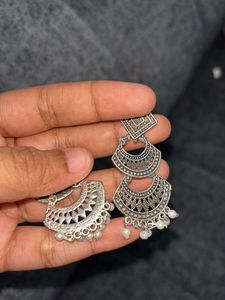 Bohemian Oxidized Jhumka Earrings