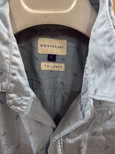Westside Men's Light Blue Printed Casual Shirt