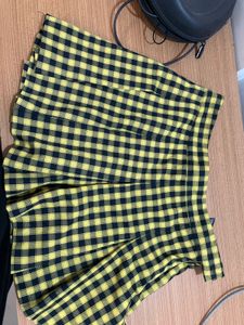 Yellow Plaid Mini Skirt