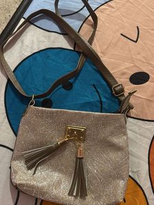 Sparkly Crossbody Bag with Tassels