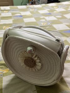 White Woven Circle Bag