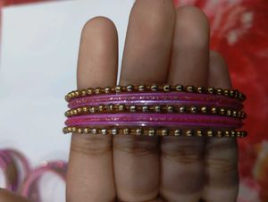 Pink &amp; Gold Bangle Set