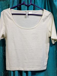 H&M Basic White Crop Top
