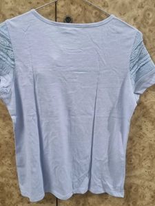 Blue Lace Detail Tee