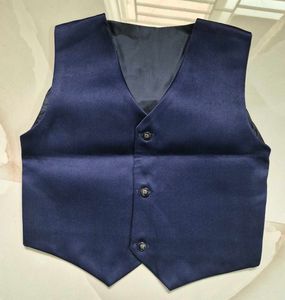 Elegant Navy Blue and printed green Formal Vest