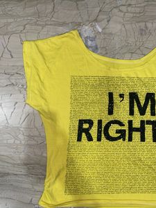 Yellow "I'm Right" Graphic T-Shirt