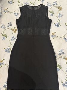Chic Black Mesh Panel Dress
