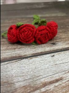 Red Rose Crochet Hair Bun gajra