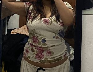 A White Floral Top