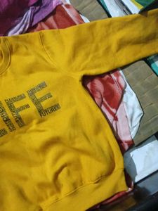 Yellow 'Life' Print Sweater