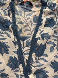 Beautiful Blue Floral Print Kurta