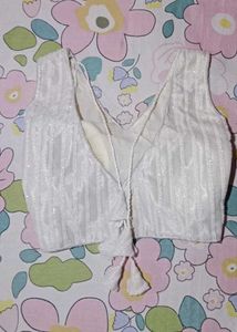 Elegant White Sequin Blouse