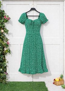 Green Floral Midi Dress🦋