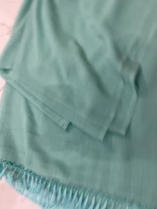 Elegant Turquoise Saree with Purple Blouse
