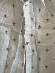 Men's White Diamond Print Shirt