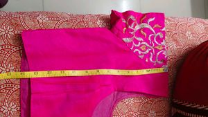 Saree WithDesigner Embroidered Blouse